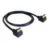 Cabo HDMI de alta velocidade com Ethernet Kramer série C-HM/RA2 C-HM/RA2-6, ficha HDMI macho angular para ficha HDMI macho angular, 1,8 m, triplamente blindado, cinzento, suporte 4K 97-0144006