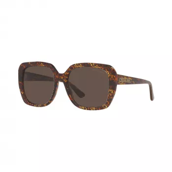 Óculos de sol quadrados de mulher Michael Kors MK2140-366787, armação em tartaruga escura, lentes castanhas degradê, 55/18/140 mm