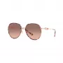 Óculos de sol de mulher Michael Kors MK1128J110813 modelo piloto, armação dourada clara, lentes castanhas degradê, 58/17/145 mm
