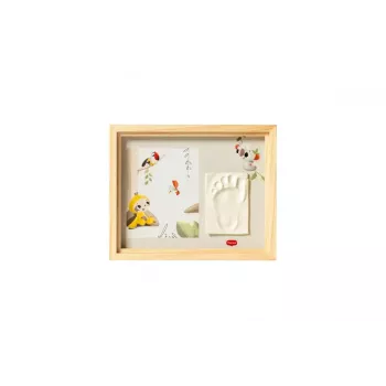 Conjunto de recordação de impressões de mãos e pés de bebé Tiny Love moldura de madeira simples