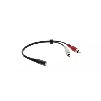 Cabo adaptador de áudio Kramer C-A35F/2RAM-1 - ficha de 3,5 mm fêmea para 2x ficha RCA macho, 30 cm, preto