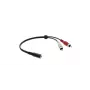 Cabo adaptador de áudio Kramer C-A35F/2RAM-1 - ficha de 3,5 mm fêmea para 2x ficha RCA macho, 30 cm, preto