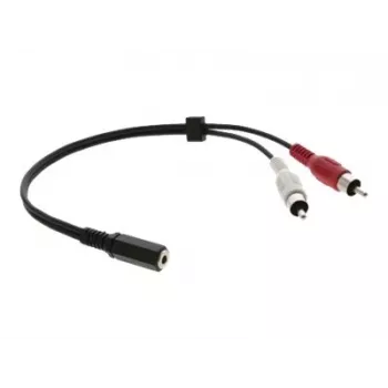 Cabo adaptador de áudio Kramer C-A35F/2RAM-1 - ficha de 3,5 mm fêmea para 2x ficha RCA macho, 30 cm, preto