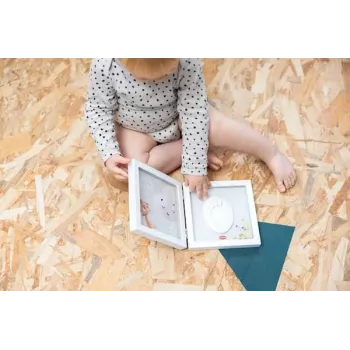 Conjunto de recordação de impressão de mão ou pé de bebé Tiny Love Simple Frame, branco