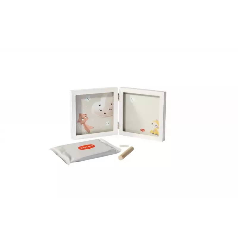 Conjunto de recordação de impressão de mão ou pé de bebé Tiny Love Simple Frame, branco
