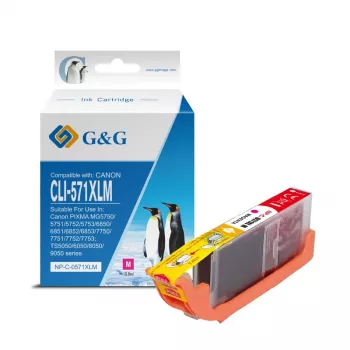 Tinteiro XL magenta G&G compatível com Canon CLI-571XLM (13858)