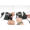 Brodit suporte de impressora com função de rolo de etiquetas para Zebra Alpha 30L/40L, VESA 75/AMPS, MultiMoveClip, eliminador de bateria (217038)