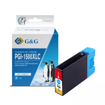 G&G tinteiro compatível Canon PGI-1500XLC de alta capacidade, ciano (9229B001)
