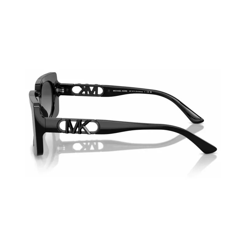 Óculos de sol quadrados de mulher Michael Kors Hvar, armação tartaruga escura, lentes cinzentas degradê, 56 mm MK221530058G5