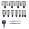 Conjunto de 11 serras copo Bosch 2608594426 Progressor para madeira e metal (20-76 mm) com adaptadores Power Change e brocas-piloto