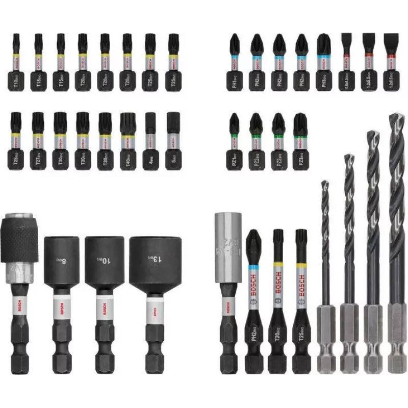 Conjunto de 40 pontas de aparafusar e brocas para metal Bosch PRO Impact (2608521U86)