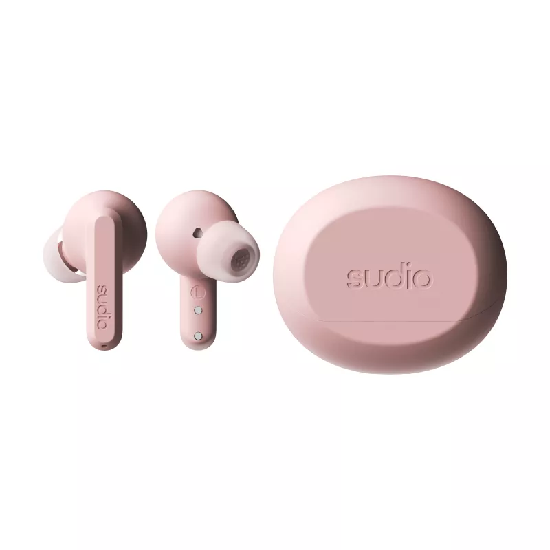 Auscultadores Bluetooth True Wireless Sudio A3 Pro com cancelamento ativo de ruído, rosa A1PROPNK