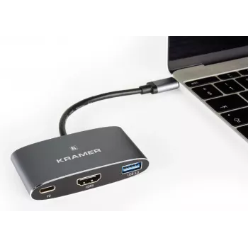 Kramer KDock-1 Docking station USB-C com HDMI, 2x USB 3.0, Gigabit Ethernet, 60W PD 91-00016099