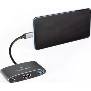 Kramer KDock-1 Docking station USB-C com HDMI, 2x USB 3.0, Gigabit Ethernet, 60W PD 91-00016099