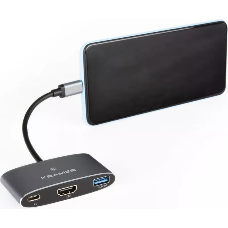 Kramer KDock-1 Docking station USB-C com HDMI, 2x USB 3.0, Gigabit Ethernet, 60W PD 91-00016099