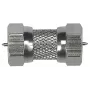 Axing CFA00400 Acoplador coaxial tipo F, pack de 100, latão niquelado, 75 Ohm, 0-2400 MHz