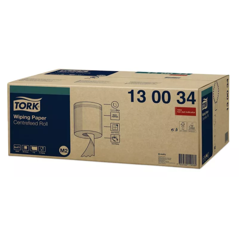 Tork Premium M2 Rolos de papel de limpeza centrefeed branco, 1 folha, 471 folhas, 6 rolos (130034)