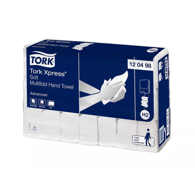 TORK Xpress Soft H2 Advanced Toalhas de papel interfolhadas 2 folhas, branco, 3780 folhas (120498)