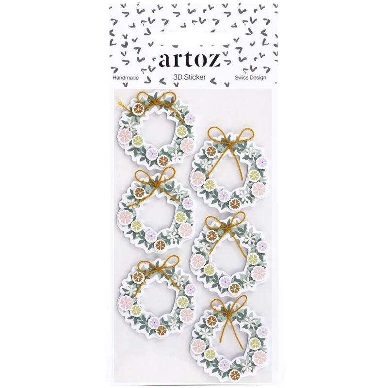 Autocolantes de papel coroa de porta 3D Artoz, pack de 6 185600-221