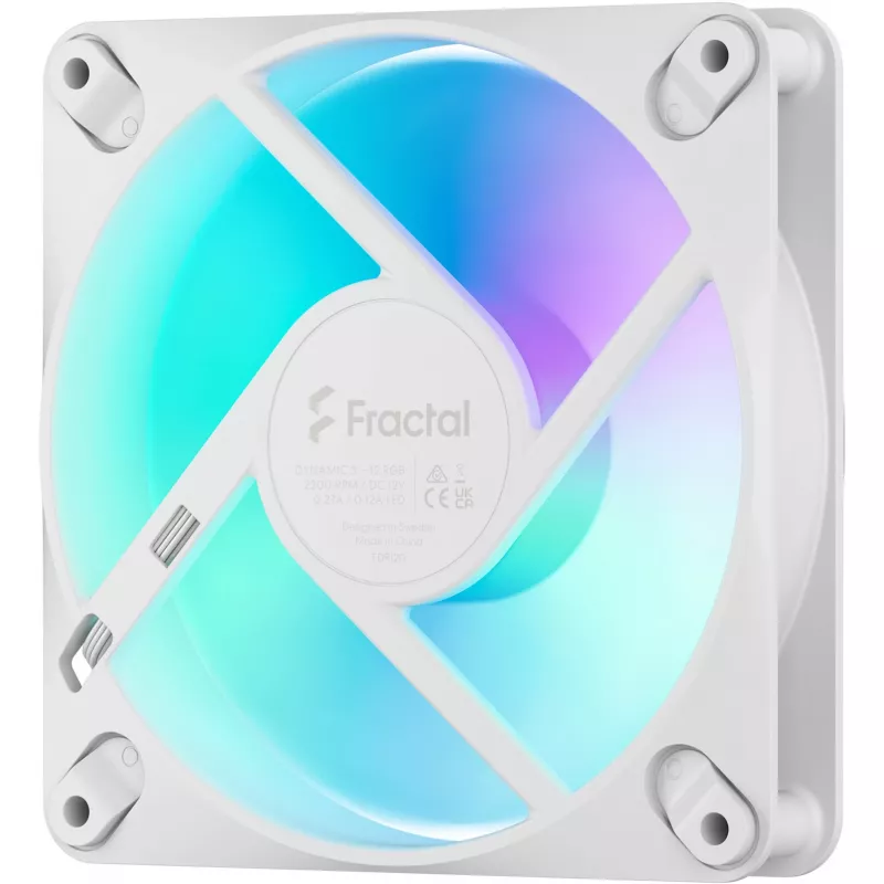 Fractal Design Dynamic 3-12 RGB White Ventoinha de caixa 120mm FD-F-DR3-1202
