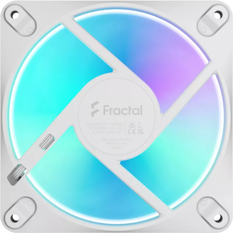 Fractal Design Dynamic 3-12 RGB White Ventoinha de caixa 120mm FD-F-DR3-1202