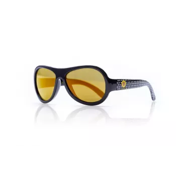 SHADEZ Designer Polka Sunflower óculos de sol júnior preto para 3-7 anos