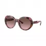 Michael Kors MK2214U39989T óculos de sol de mulher quadrados em acetato, armação tartaruga escura, lentes castanhas degradê, 56mm