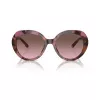 Michael Kors MK2214U39989T óculos de sol de mulher quadrados em acetato, armação tartaruga escura, lentes castanhas degradê, 56mm