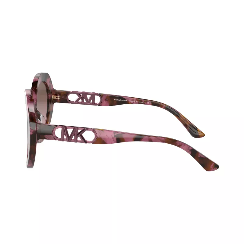 Michael Kors MK2214U39989T óculos de sol de mulher quadrados em acetato, armação tartaruga escura, lentes castanhas degradê, 56mm