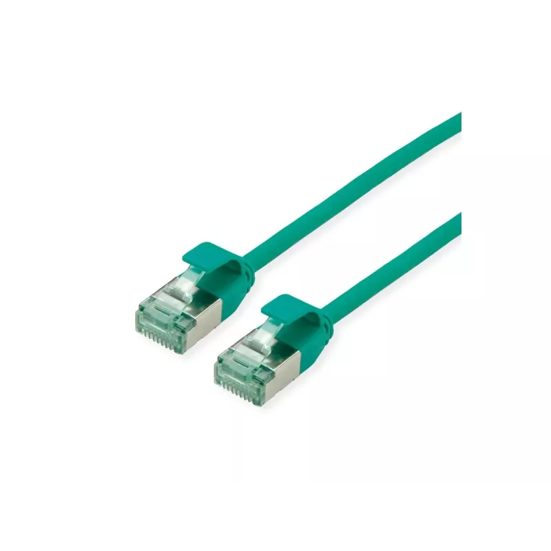 Cabo de patch ROLINE RM U/FTP Cat.6A Class EA Slim verde 0,15m 21.45.3330