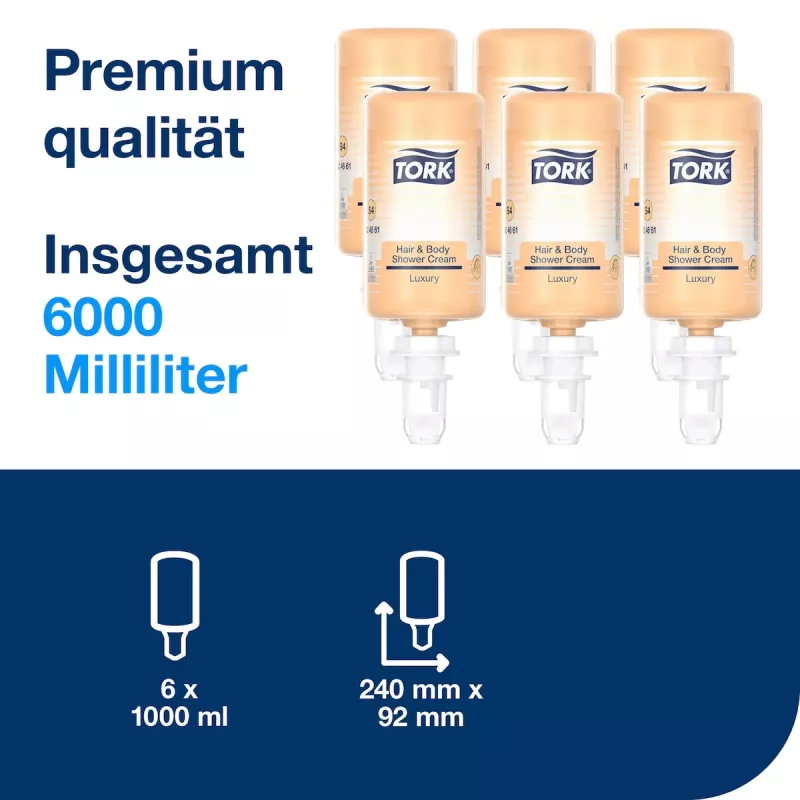 Creme de duche premium 3 em 1 TORK S4 Luxurious 1,0 L (424661)