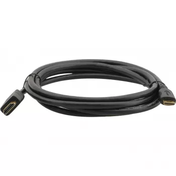 Cabo HDMI High-Speed com Ethernet Kramer C-HM/HM/A-C-6, ficha Mini HDMI Type-C macho para ficha HDMI Type-A macho, 1,8 m, preto 97-01115006