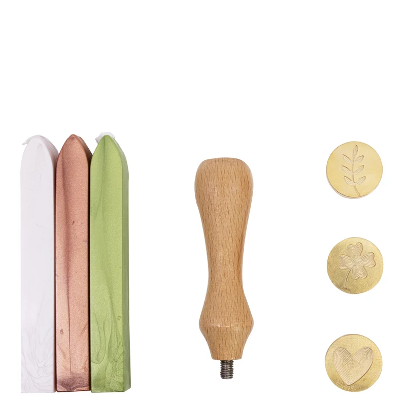 Conjunto de cera de selar Artoz rosa claro, verde claro, cobre (137605-21)