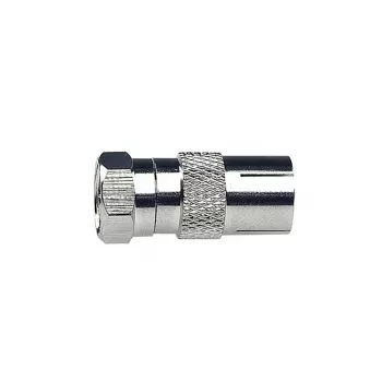 Adaptador AXING CFA100 conector fêmea IEC para ficha F 75 Ohm CFA00100