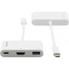 Adaptador multiporta USB-C Kramer ADC-U31C/M2 – 4K HDMI, USB-A, USB-C PD, 17 cm, branco 99-97210004