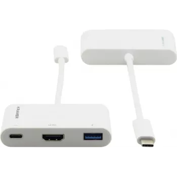 Adaptador multiporta USB-C Kramer ADC-U31C/M2 – 4K HDMI, USB-A, USB-C PD, 17 cm, branco 99-97210004
