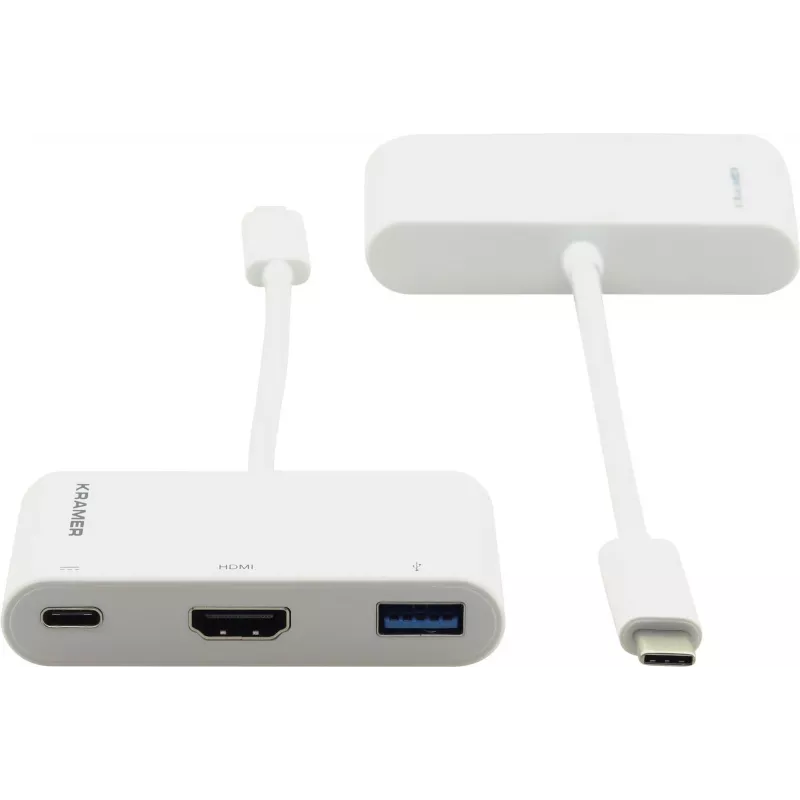 Adaptador multiporta USB-C Kramer ADC-U31C/M2 – 4K HDMI, USB-A, USB-C PD, 17 cm, branco 99-97210004