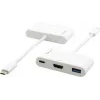 Adaptador multiporta USB-C Kramer ADC-U31C/M2 – 4K HDMI, USB-A, USB-C PD, 17 cm, branco 99-97210004