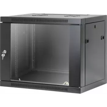 Armário de rede de parede 19 polegadas Intellinet, montagem sem ferramentas, 9U, 450 mm de profundidade, preto RAL 9005 (716833)