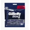 Máquina de barbear descartável Gillette Blue II para homem, 20 unid., lâminas duplas com Lubrastrip 7702018466757
