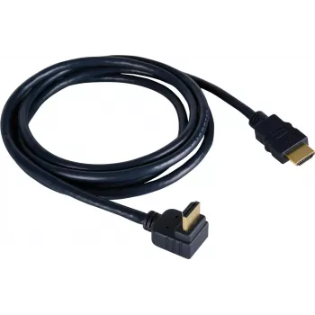 Kramer C-HM/RA-6 Cabo HDMI High-Speed com Ethernet, Ficha HDMI para Ficha HDMI em Ângulo Reto, 1,8m, Triplamente Blindado, Cinzento, Suporte 4K 97-0143006