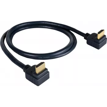 Kramer C-HM/RA2-3 Cabo HDMI High-Speed com Ethernet, Em Ângulo para Em Ângulo, 0,9 m, Cinzento, Suporte 4K 97-0144003