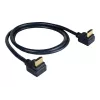 Kramer C-HM/RA2-3 Cabo HDMI High-Speed com Ethernet, Em Ângulo para Em Ângulo, 0,9 m, Cinzento, Suporte 4K 97-0144003