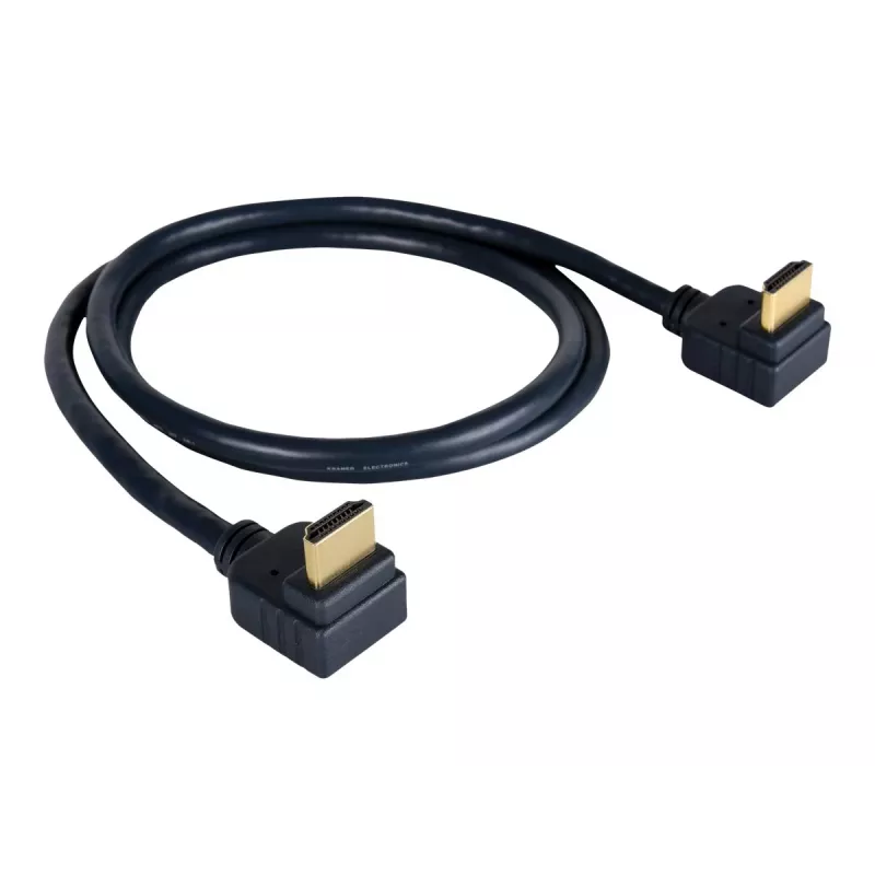 Kramer C-HM/RA2-3 Cabo HDMI High-Speed com Ethernet, Em Ângulo para Em Ângulo, 0,9 m, Cinzento, Suporte 4K 97-0144003