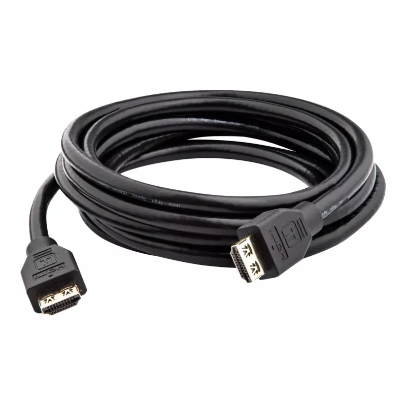 Kramer C-HMU-3 Cabo HDMI Ultra High Speed com Ethernet, 0,9 m, Fichas com Bloqueio, Preto, 8K 60 Hz 97-0102003