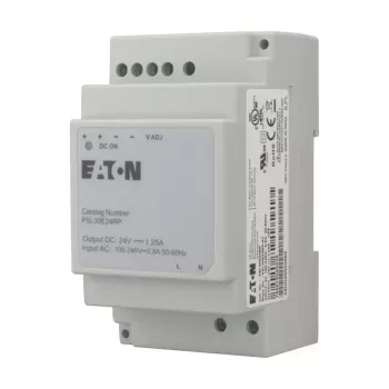 Eaton PSL30E24RP Fonte de Alimentação Comutada Monofásica 30W 24V DC Calha DIN EP-401403