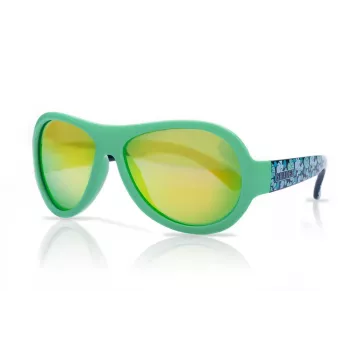 SHADEZ SHZ 44 Óculos de Sol de Designer Estampado de Folhas Verde para Criança 3-7 Anos, UV400, Inquebrável