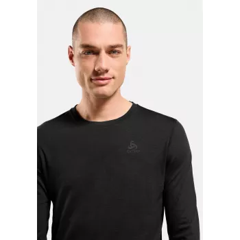 Odlo Merino 200 BL Top Crew Neck LS Camada Base - Preto - XXL