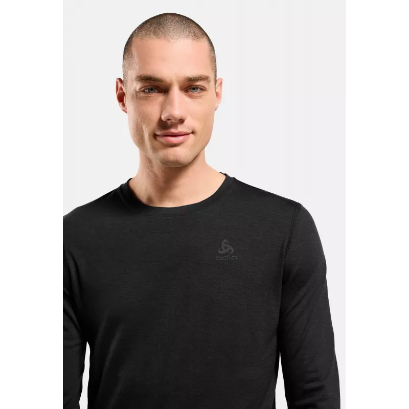 Odlo Merino 200 BL Top Crew Neck LS Camada Base - Preto - XXL