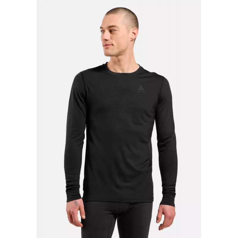 Odlo Merino 200 BL Top Crew Neck LS Camada Base - Preto - XXL